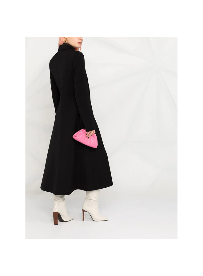 Double Breasted Coat in Wool in Black