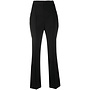 High Waisted Flared Pants in Wool in Black