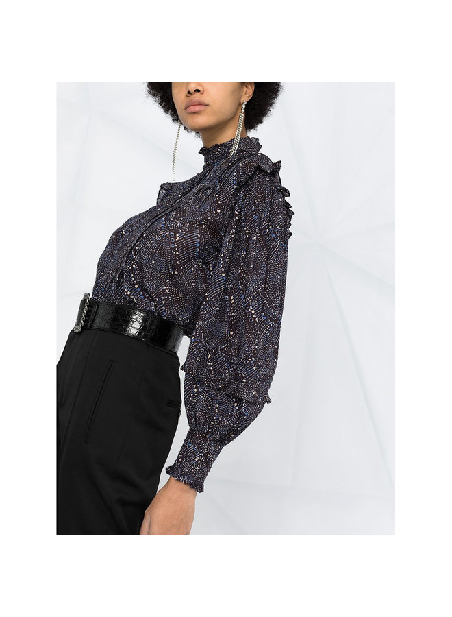 High Waisted Flared Pants in Wool in Black