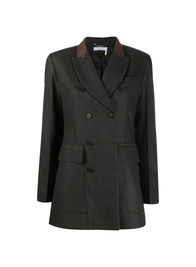 Double Breasted Cashmere Blazer Jacket