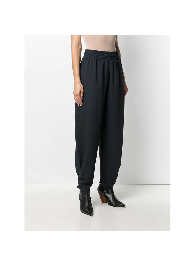 Wide Leg Pants in Cotton in Asphalt Black