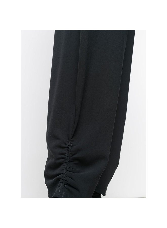 Wide Leg Pants in Cotton in Asphalt Black