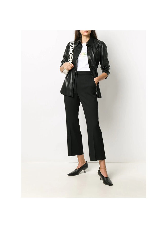 Cropped Pants in Wool in Black