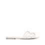 Tribute Flat Sandals in Leather in Off White