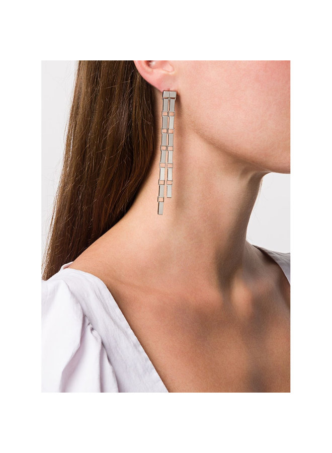Signore 2 Chain Fringe Earrings in Silver