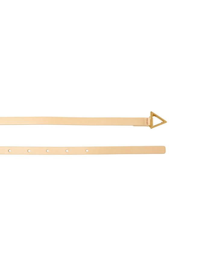 Triangle Buckle Belt in Leather in Almond