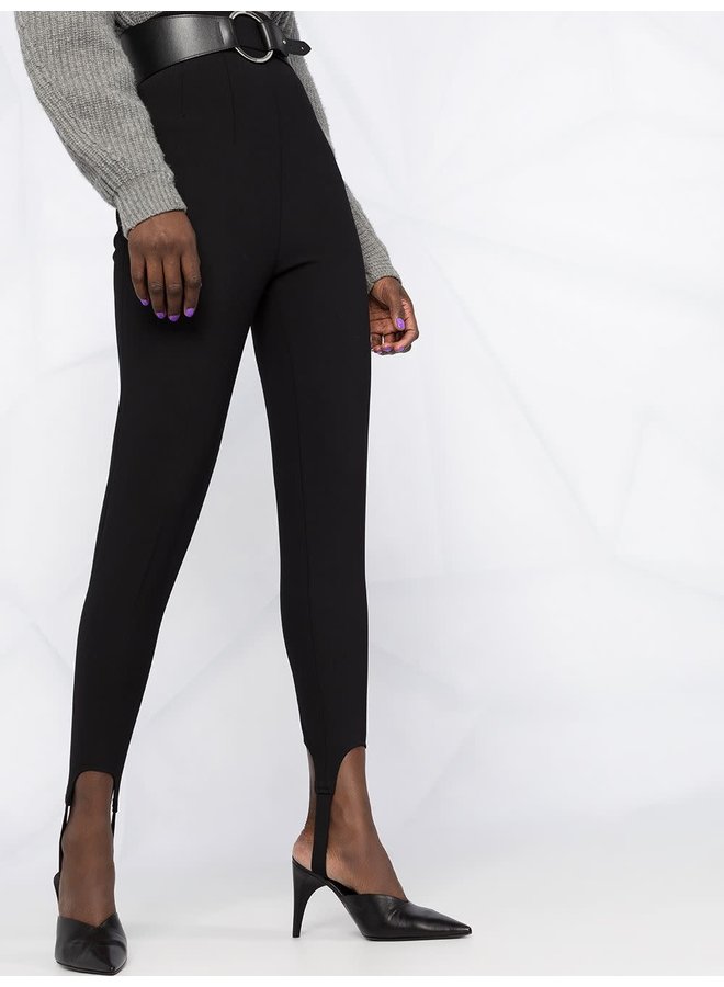 High Rise Leggings in Stretch Wool in Black