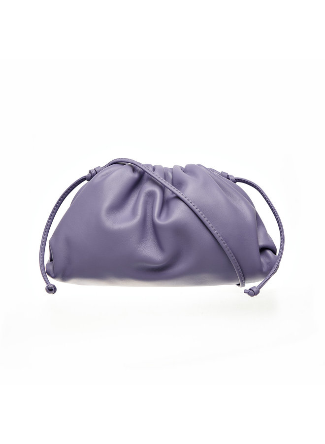 Mini Pouch Bag in Leather in Lavender