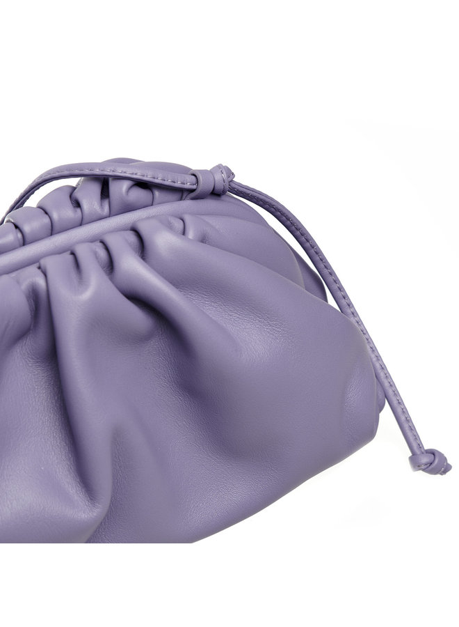 Mini Pouch Bag in Leather in Lavender