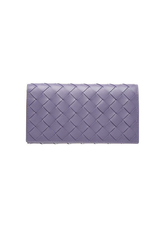 Continental Wallet in Intrecciato in Lavender