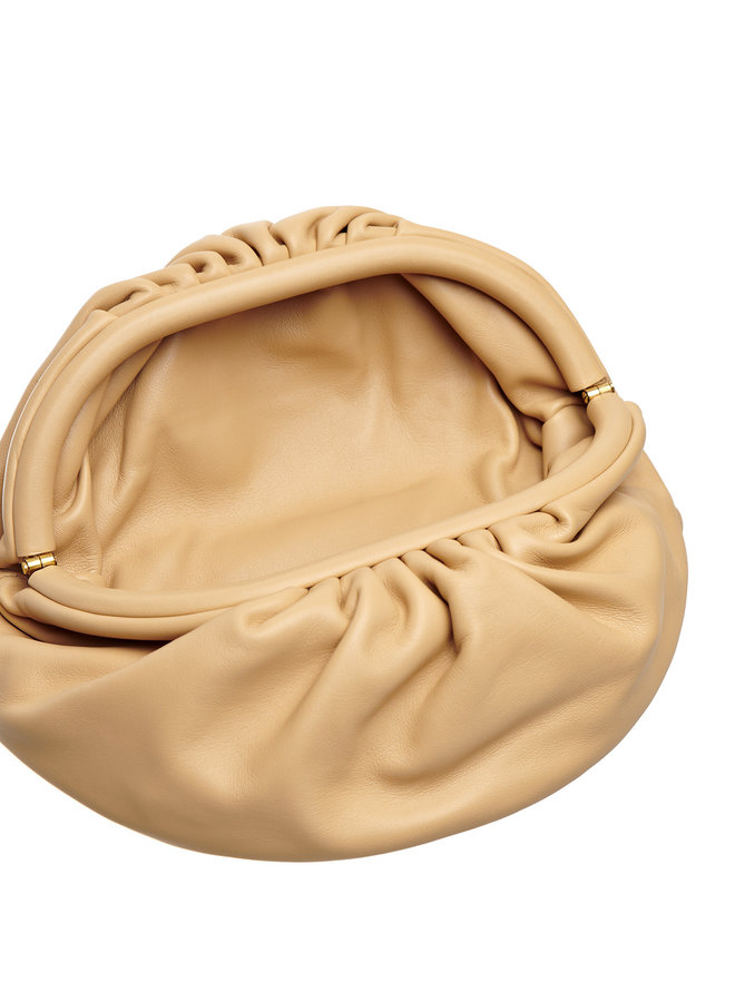 The Pouch Belt Bag in Leather in Almond