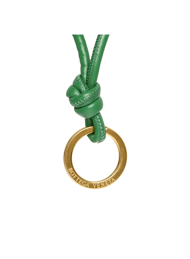 Knots Keyring in Leather in Racing Green