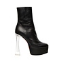 Dua High Heel Ankle Boot in Leather in Black