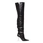 Olivia Over the Knee Boot in Leather in Black