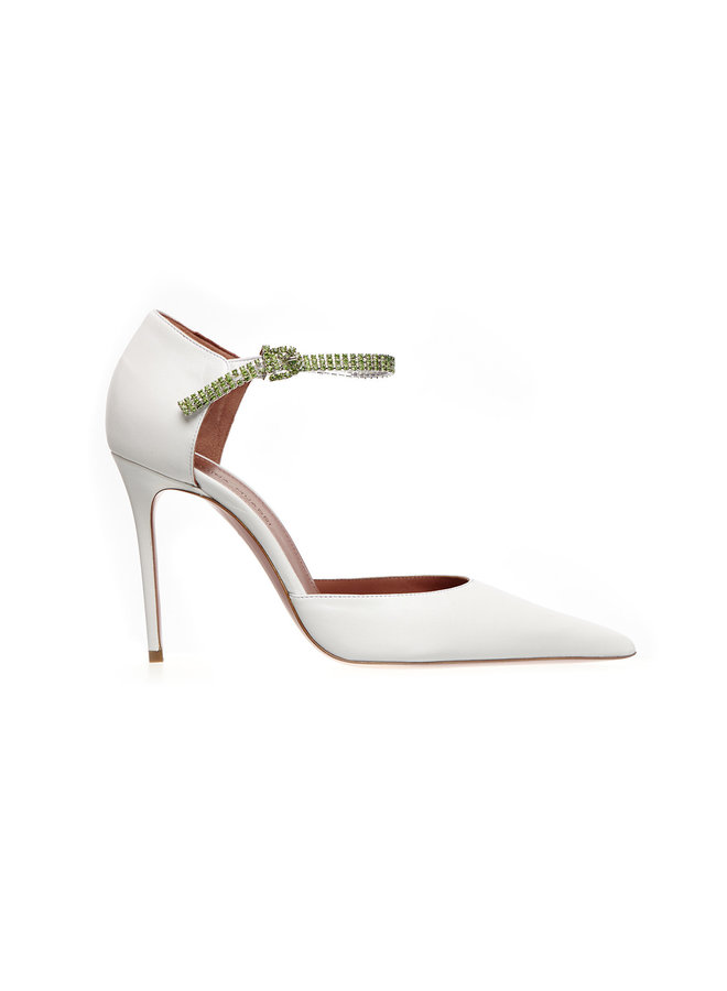 Ursina High Heel Pump in Leather in White