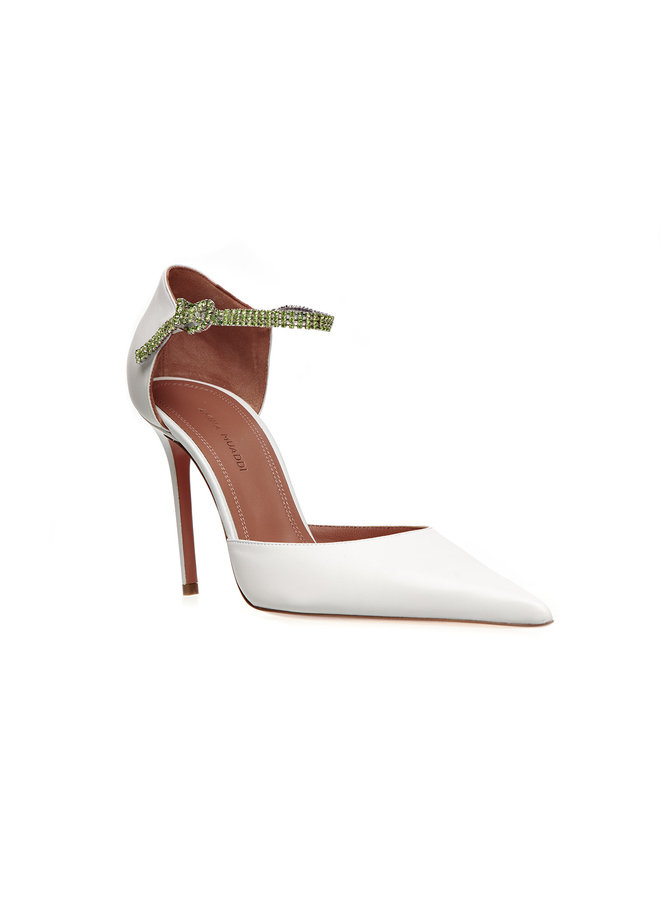 Ursina High Heel Pump in Leather in White