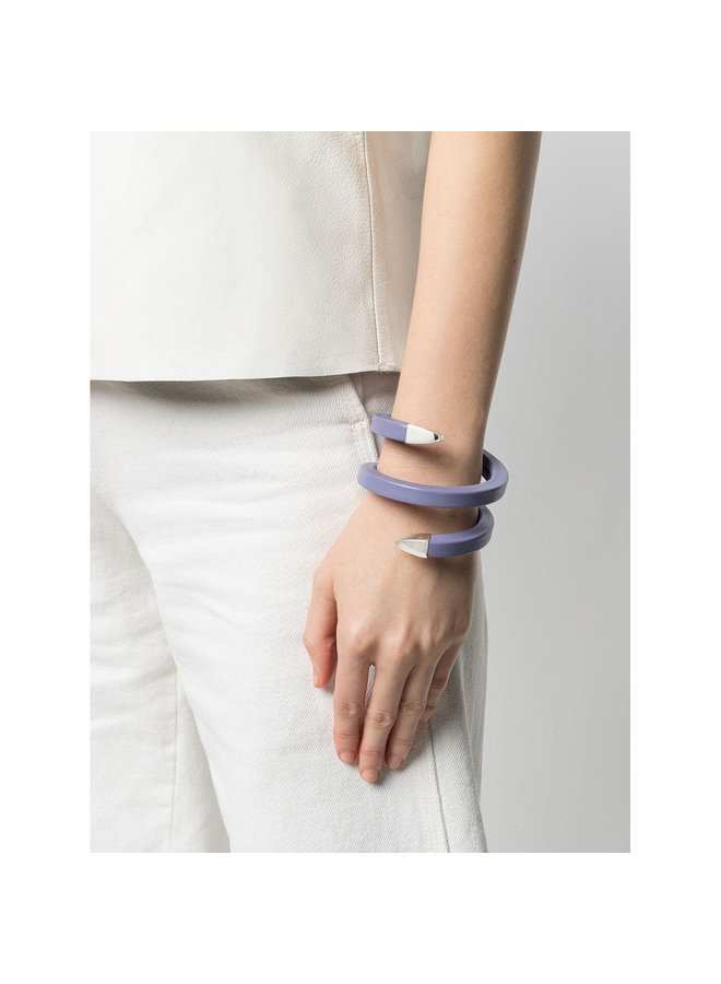 Twist Bracelet in Leather in Lavender