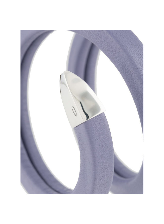 Twist Bracelet in Leather in Lavender