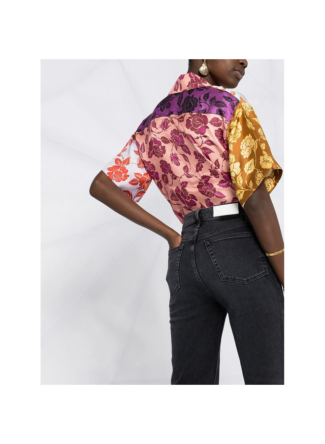 High Rise Distressed Denim Pants in Faded Black