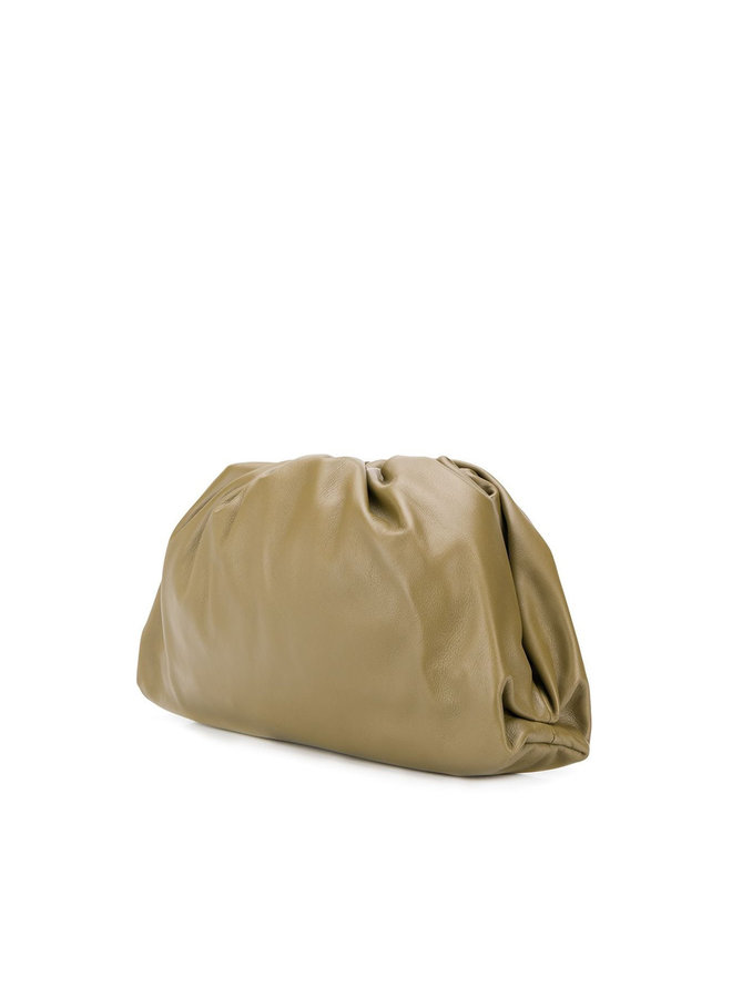 The Pouch Large Clutch Bag in Mud Color Napa Leather