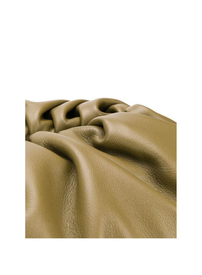 The Pouch Large Clutch Bag in Mud Color Napa Leather