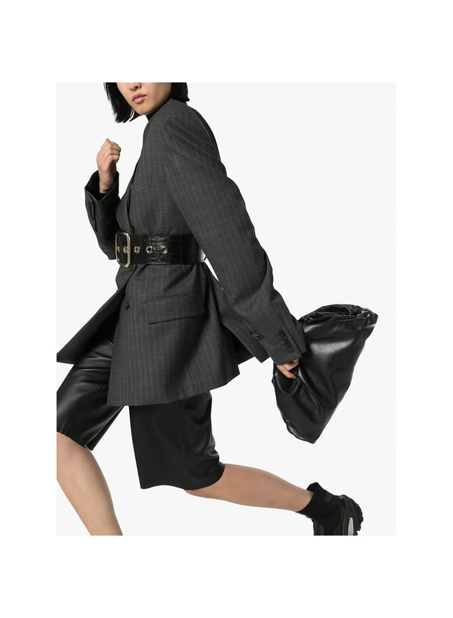 The Pouch Large Clutch Bag in Calfskin Napa Leather in Black