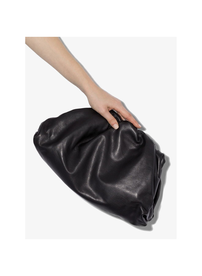 The Pouch Large Clutch Bag in Calfskin Napa Leather in Black