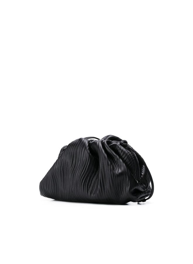 Mini Pouch Bag in Patterned Leather in Black