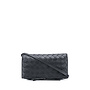 Crossbody Wallet Pouch in Intrecciato Leather in Black