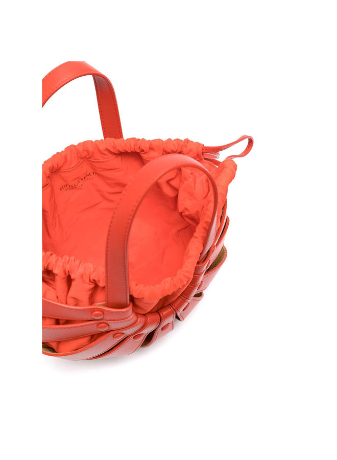 The Shell Mini Crossbody Bag in Leather in Chili Tomato