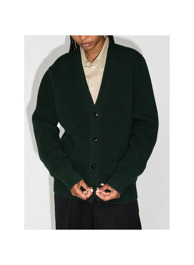Knitted Cardigan in Dark Green