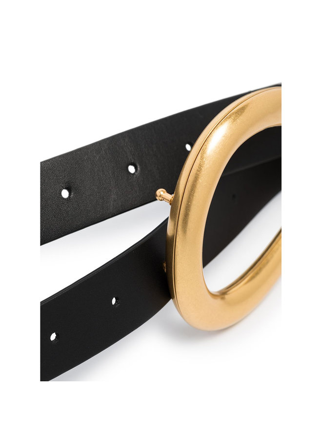 Large Buckle Belt in Black/Gold
