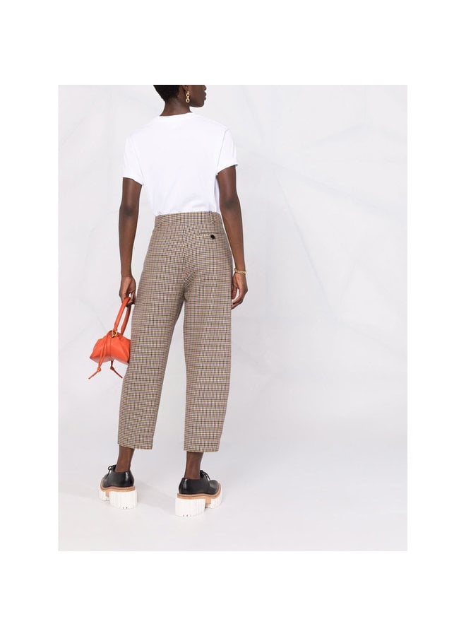 High Waisted Cropped Pants in Beige/Rust