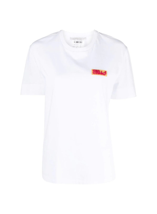 Sport Logo Patch T-Shirt in Pure White