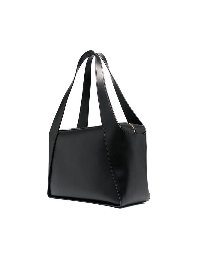 Zipped Logo Tote Bag in Black