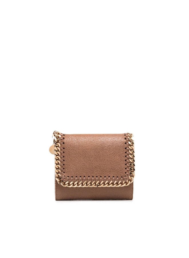 Falabella Small Flap Wallet in Camel/Gold