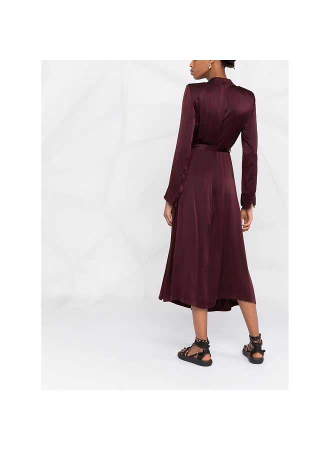 Midi Belted Dress in Chocolate