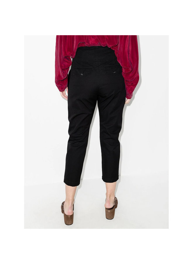 Casual Cropped Slim Leg Pants in Faded Black