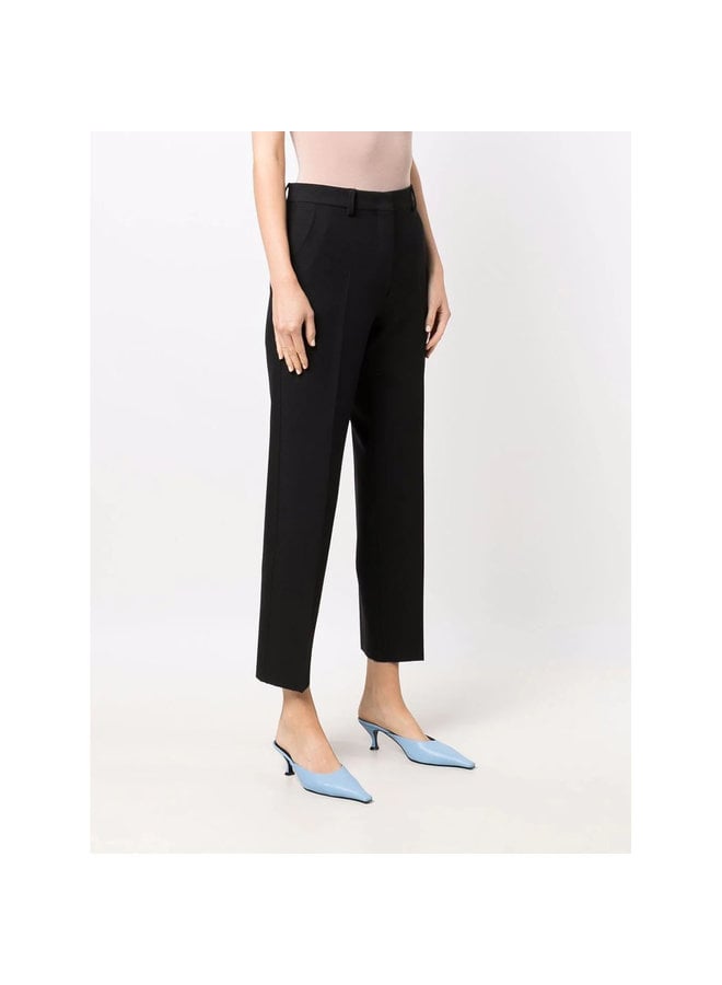 High Waisted Straight Leg Pants in Black