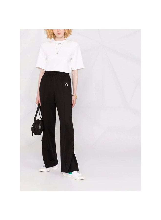 Casual Wide Leg Track Pants in Black