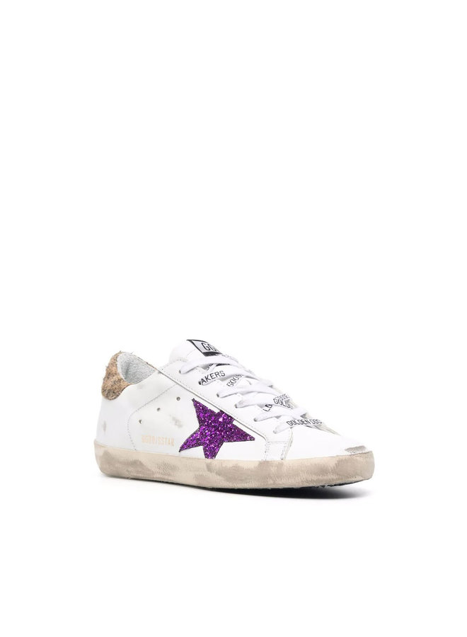 Superstar Low Top Sneakers in White/Purple