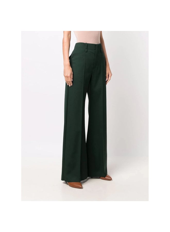 High Waisted Wide Leg Pants in Green