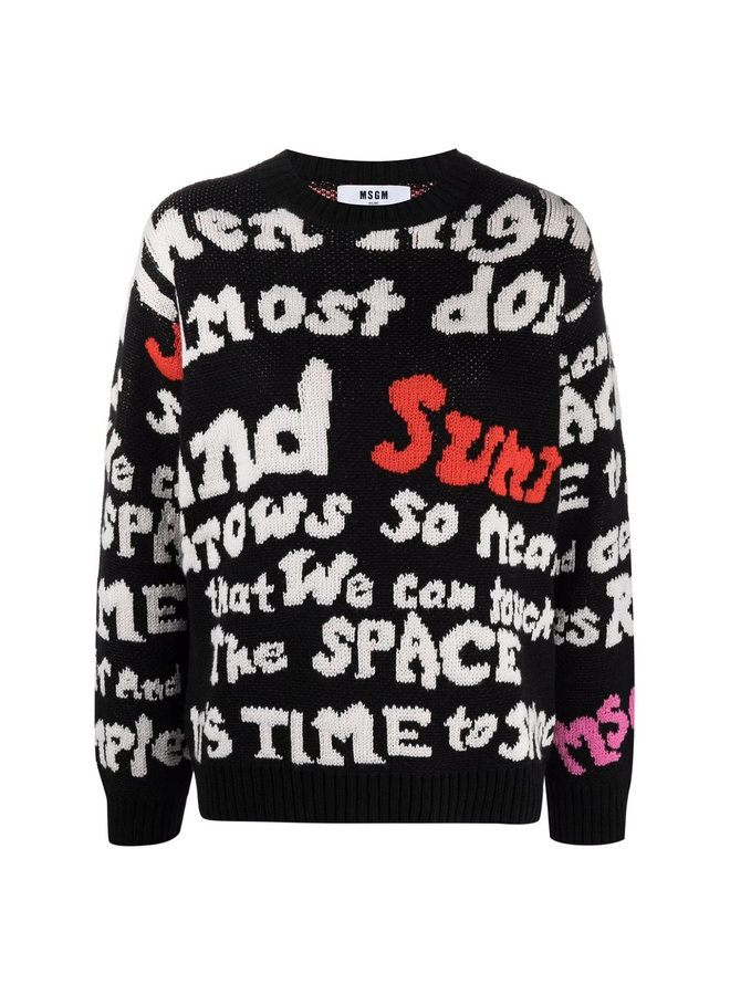 Slogan Knitted Sweater