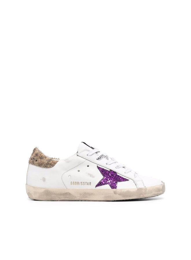 Superstar Low Top Sneakers in White/Purple