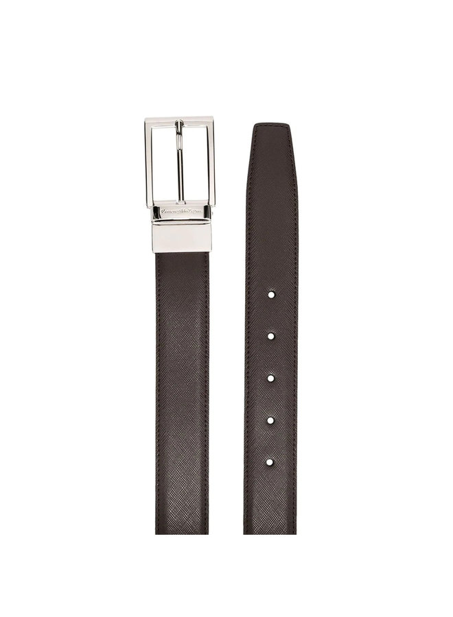 Engraved Buckle Belt in Brown/Black