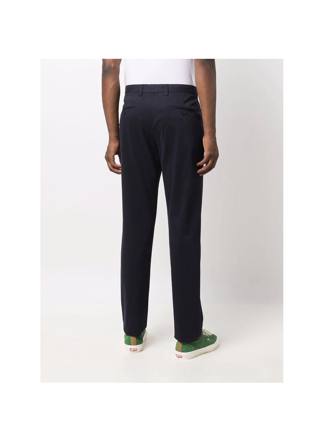 Casual Mid-Rise Straight Leg Pants in Blue