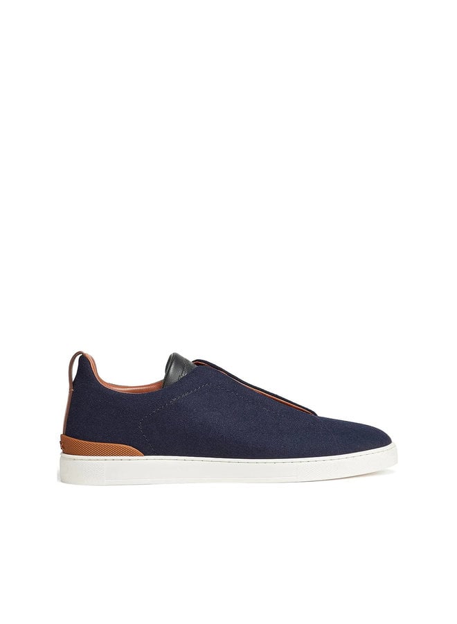 Triple Stitch Low Top Sneakers in Blue/Vicuna