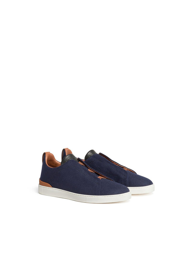 Triple Stitch Low Top Sneakers in Blue/Vicuna