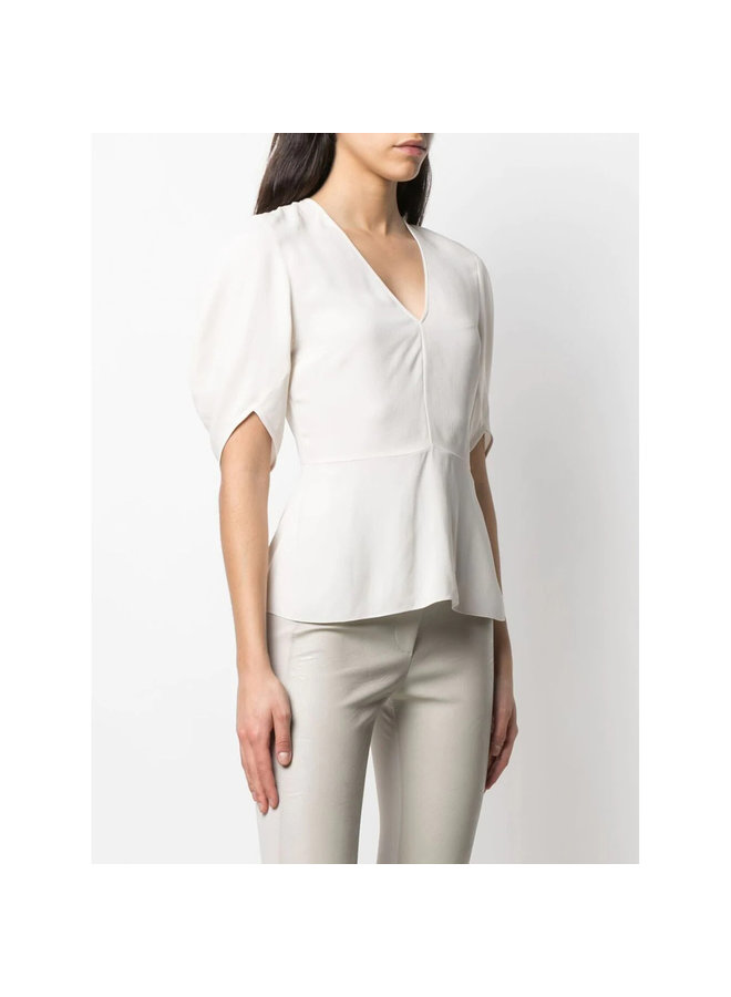 Melody Short Sleeve Blouse in Off White