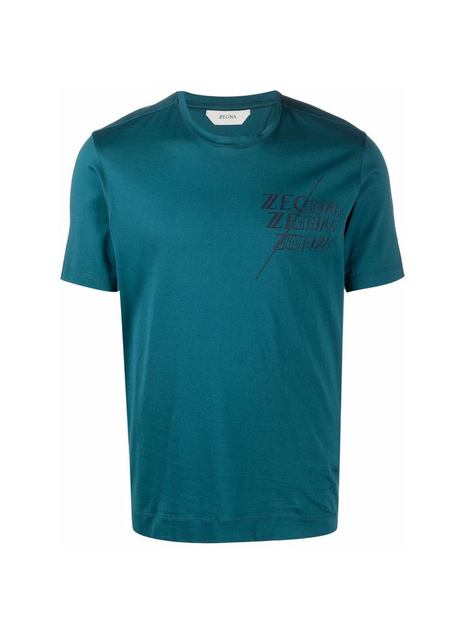 Logo Print T-Shirt in Light Blue